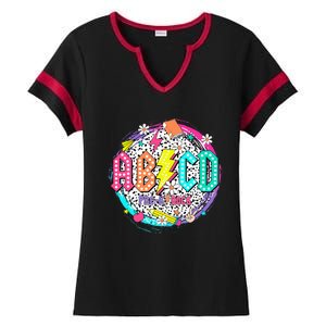 Cute Funny For Prek Teacher Abcd Rock Prek Rocks Ladies Halftime Notch Neck Tee