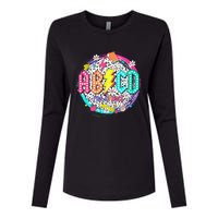 Cute Funny For Prek Teacher Abcd Rock Prek Rocks Womens Cotton Relaxed Long Sleeve T-Shirt