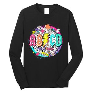 Cute Funny For Prek Teacher Abcd Rock Prek Rocks Long Sleeve Shirt