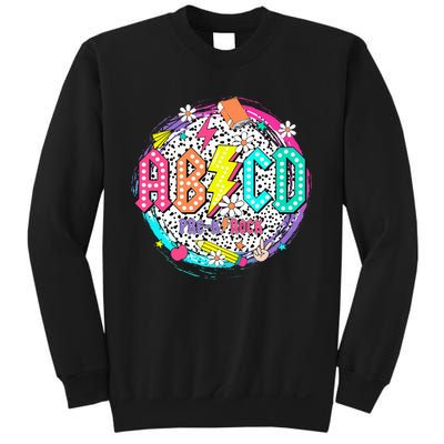 Cute Funny For Prek Teacher Abcd Rock Prek Rocks Sweatshirt