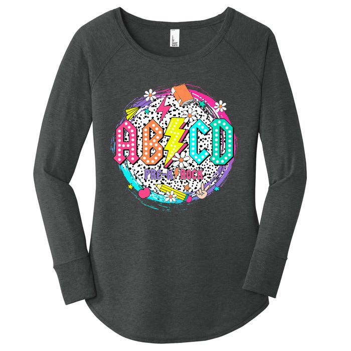 Cute Funny For Prek Teacher Abcd Rock Prek Rocks Women's Perfect Tri Tunic Long Sleeve Shirt