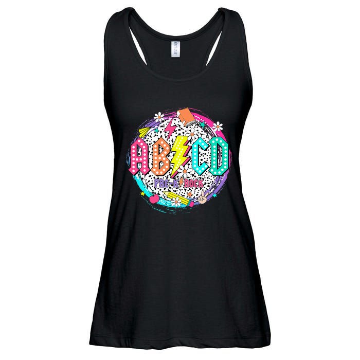 Cute Funny For Prek Teacher Abcd Rock Prek Rocks Ladies Essential Flowy Tank