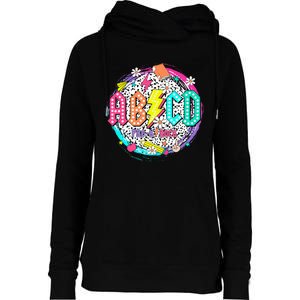 Cute Funny For Prek Teacher Abcd Rock Prek Rocks Womens Funnel Neck Pullover Hood