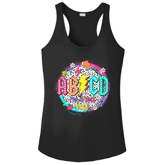 Cute Funny For Prek Teacher Abcd Rock Prek Rocks Ladies PosiCharge Competitor Racerback Tank