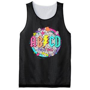 Cute Funny For Prek Teacher Abcd Rock Prek Rocks Mesh Reversible Basketball Jersey Tank