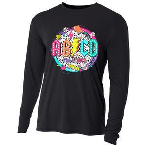 Cute Funny For Prek Teacher Abcd Rock Prek Rocks Cooling Performance Long Sleeve Crew