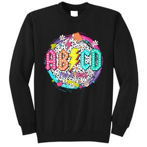 Cute Funny For Prek Teacher Abcd Rock Prek Rocks Tall Sweatshirt