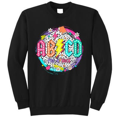 Cute Funny For Prek Teacher Abcd Rock Prek Rocks Tall Sweatshirt