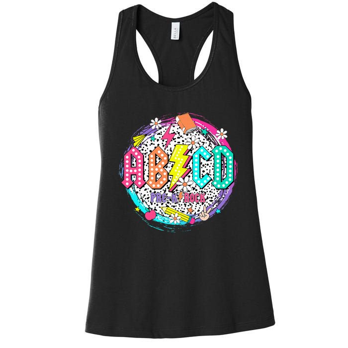 Cute Funny For Prek Teacher Abcd Rock Prek Rocks Women's Racerback Tank