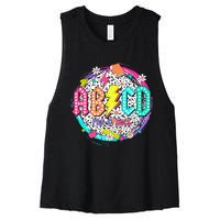 Cute Funny For Prek Teacher Abcd Rock Prek Rocks Women's Racerback Cropped Tank