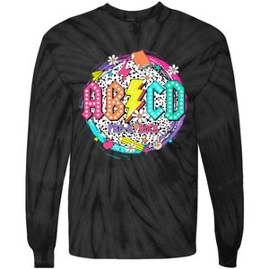 Cute Funny For Prek Teacher Abcd Rock Prek Rocks Tie-Dye Long Sleeve Shirt