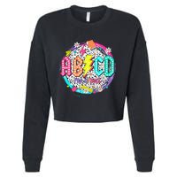 Cute Funny For Prek Teacher Abcd Rock Prek Rocks Cropped Pullover Crew