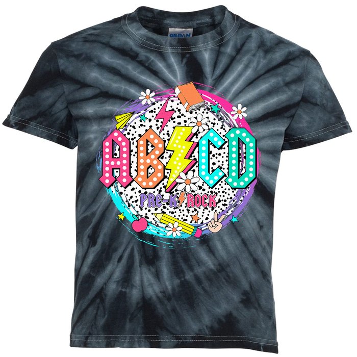 Cute Funny For Prek Teacher Abcd Rock Prek Rocks Kids Tie-Dye T-Shirt