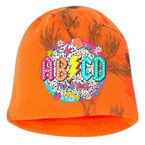 Cute Funny For Prek Teacher Abcd Rock Prek Rocks Kati - Camo Knit Beanie