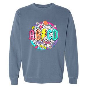 Cute Funny For Prek Teacher Abcd Rock Prek Rocks Garment-Dyed Sweatshirt