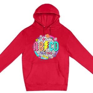 Cute Funny For Prek Teacher Abcd Rock Prek Rocks Premium Pullover Hoodie