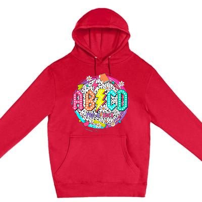 Cute Funny For Prek Teacher Abcd Rock Prek Rocks Premium Pullover Hoodie