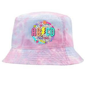 Cute Funny For Prek Teacher Abcd Rock Prek Rocks Tie-Dyed Bucket Hat