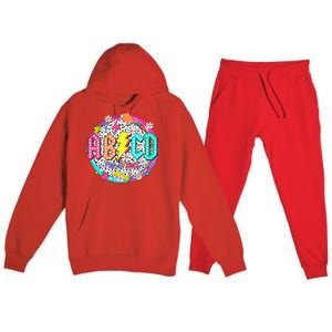 Cute Funny For Prek Teacher Abcd Rock Prek Rocks Premium Hooded Sweatsuit Set