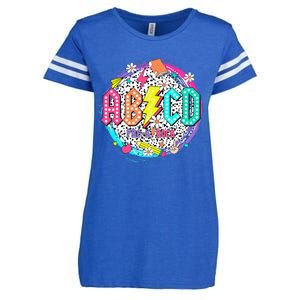 Cute Funny For Prek Teacher Abcd Rock Prek Rocks Enza Ladies Jersey Football T-Shirt