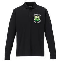 Cheers Fuckers Funny St Patricks Day Irish Drinking Performance Long Sleeve Polo