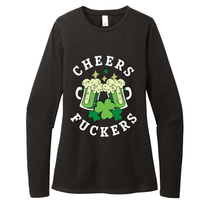 Cheers Fuckers Funny St Patricks Day Irish Drinking Womens CVC Long Sleeve Shirt