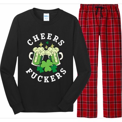 Cheers Fuckers Funny St Patricks Day Irish Drinking Long Sleeve Pajama Set