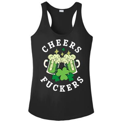 Cheers Fuckers Funny St Patricks Day Irish Drinking Ladies PosiCharge Competitor Racerback Tank