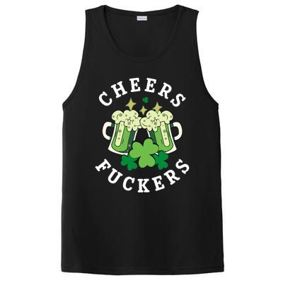 Cheers Fuckers Funny St Patricks Day Irish Drinking PosiCharge Competitor Tank