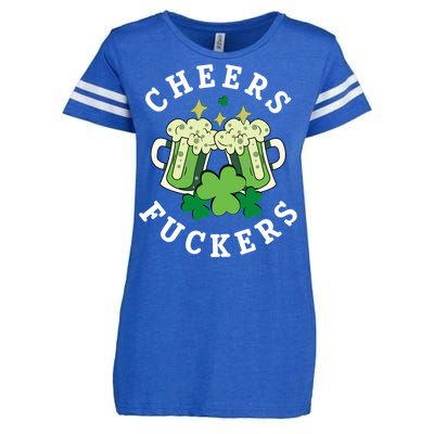 Cheers Fuckers Funny St Patricks Day Irish Drinking Enza Ladies Jersey Football T-Shirt