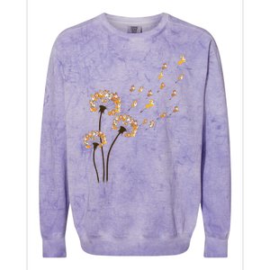 Corgi Flower Fly Dandelion Funny Dog Lover For Mom Colorblast Crewneck Sweatshirt