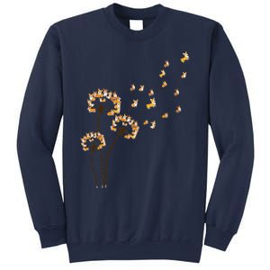 Corgi Flower Fly Dandelion Funny Dog Lover For Mom Sweatshirt