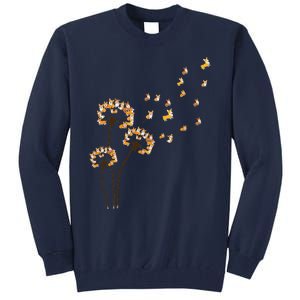 Corgi Flower Fly Dandelion Funny Dog Lover For Mom Tall Sweatshirt