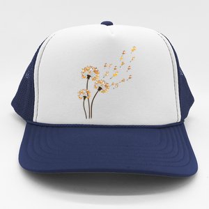 Corgi Flower Fly Dandelion Funny Dog Lover For Mom Trucker Hat