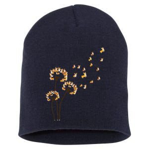 Corgi Flower Fly Dandelion Funny Dog Lover For Mom Short Acrylic Beanie