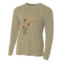 Corgi Flower Fly Dandelion Funny Dog Lover For Mom Cooling Performance Long Sleeve Crew