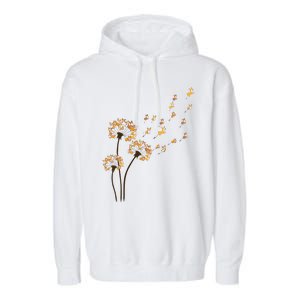 Corgi Flower Fly Dandelion Funny Dog Lover For Mom Garment-Dyed Fleece Hoodie