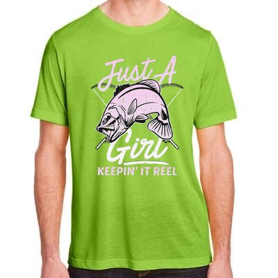 Cute Fishing Funny Keeping It Reel Purple Pink Adult ChromaSoft Performance T-Shirt