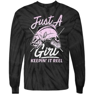 Cute Fishing Funny Keeping It Reel Purple Pink Tie-Dye Long Sleeve Shirt