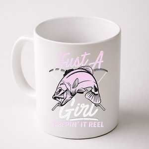 Cute Fishing Funny Keeping It Reel Purple Pink Coffee Mug