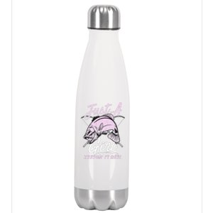 Cute Fishing Funny Keeping It Reel Purple Pink Stainless Steel Insulated Water Bottle