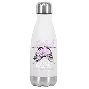 Cute Fishing Funny Keeping It Reel Purple Pink Stainless Steel Insulated Water Bottle