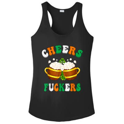 Cheers Fuckers Funny St Patricks Day Irish Drinking Ladies PosiCharge Competitor Racerback Tank