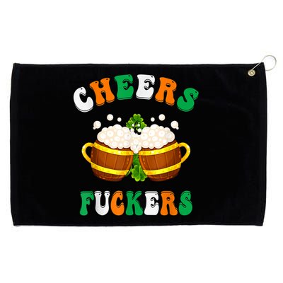 Cheers Fuckers Funny St Patricks Day Irish Drinking Grommeted Golf Towel