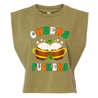 Cheers Fuckers Funny St Patricks Day Irish Drinking Garment-Dyed Women's Muscle Tee