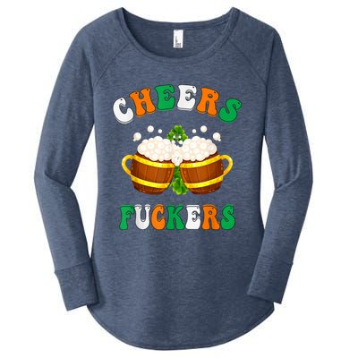 Cheers Fuckers Funny St Patricks Day Irish Drinking Women's Perfect Tri Tunic Long Sleeve Shirt