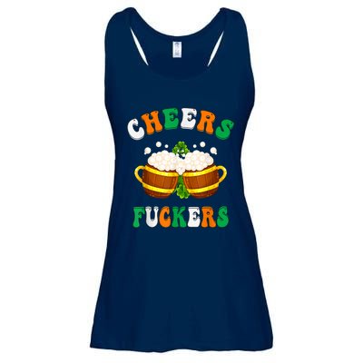 Cheers Fuckers Funny St Patricks Day Irish Drinking Ladies Essential Flowy Tank