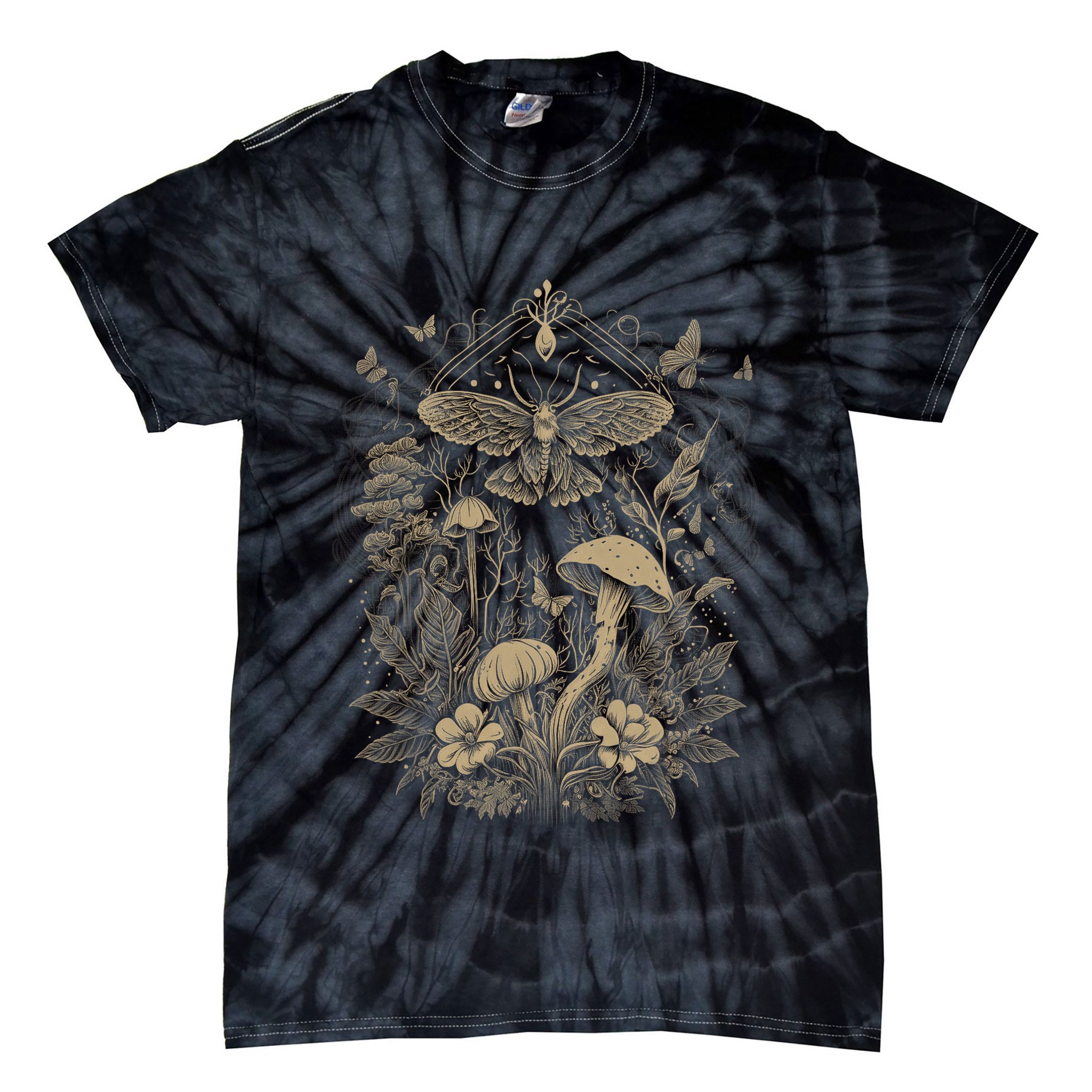 Cute Fairycore Floral Moth Aesthetic Girls Women Graphic Tie-Dye T-Shirt