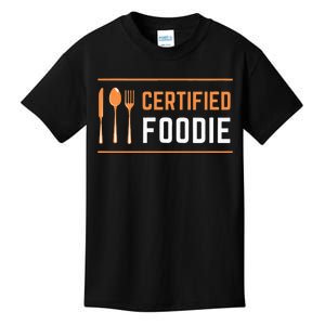 Certified Foodie Funny Designs For Food Lovers Kids T-Shirt