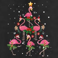 Christmas Flamingo Flamingo's Christmas Tree Classic 7 Panel Mesh Trucker Snapback Hat